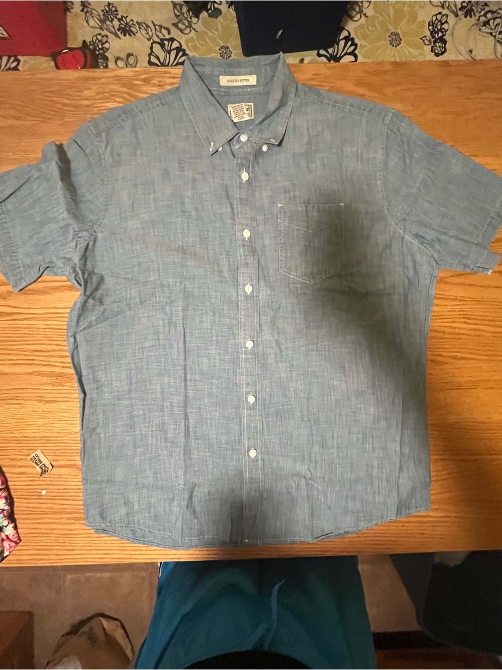 LL Bean Shirt Mens Size XL REG Traditional Fit Button Down Short Sleeve Blue